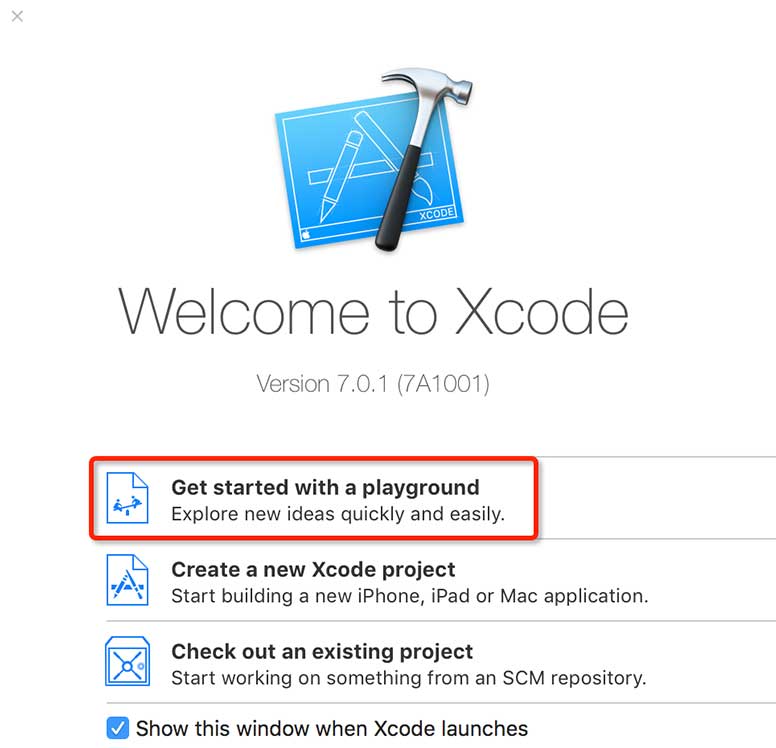 welcome to xcode