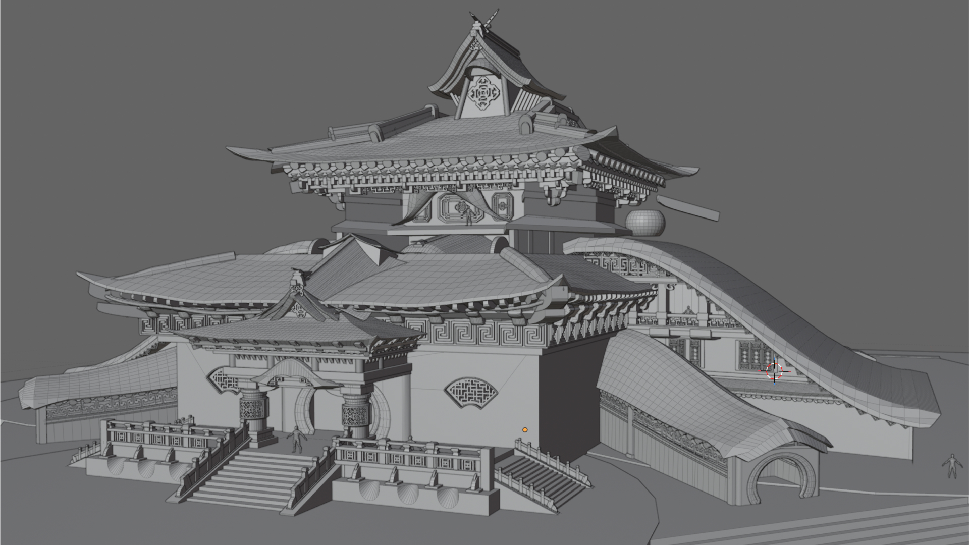 东方建筑 3D 灰模