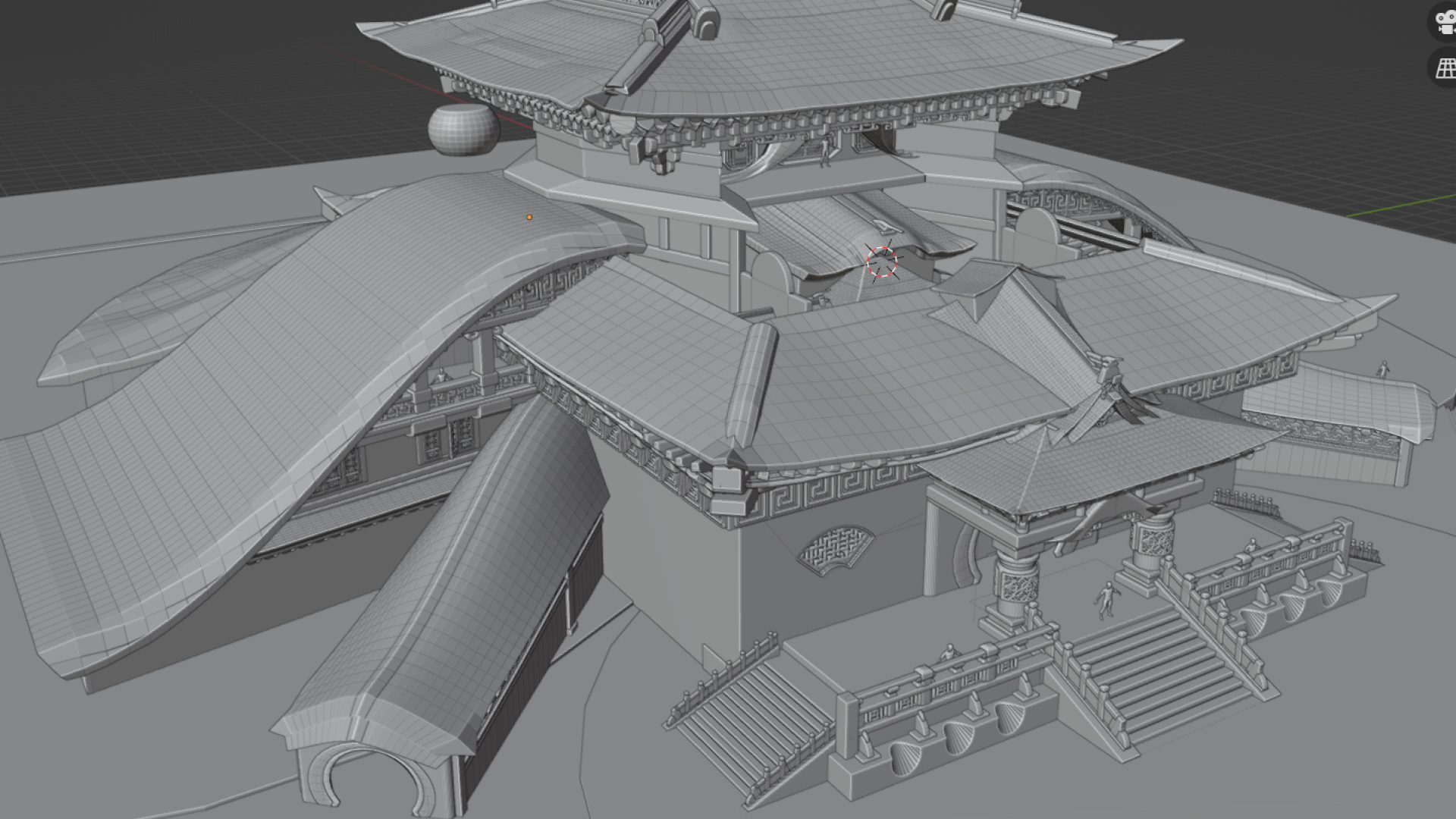 东方建筑 3D线框仰视