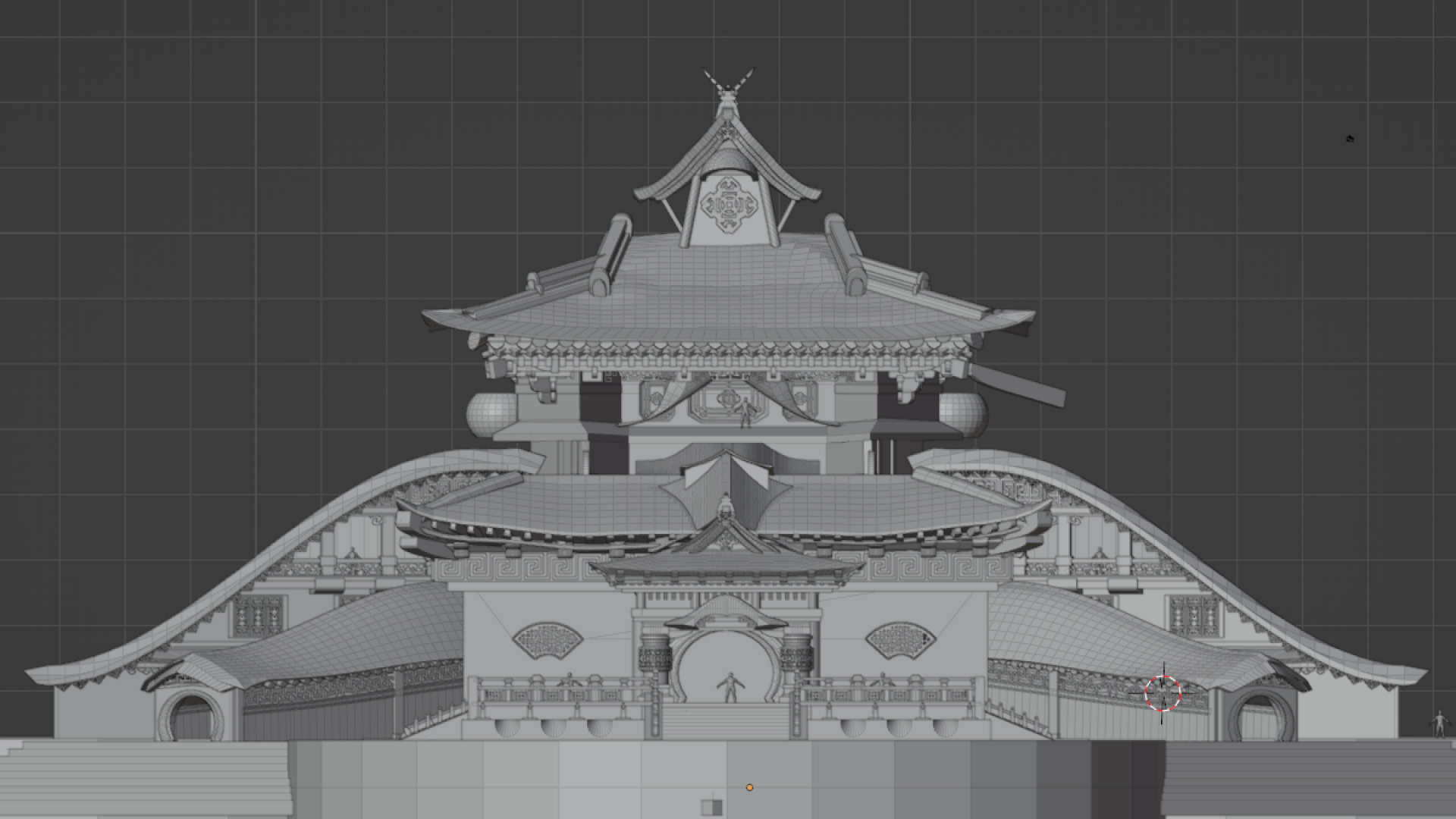 东方建筑 3D线框顶视
