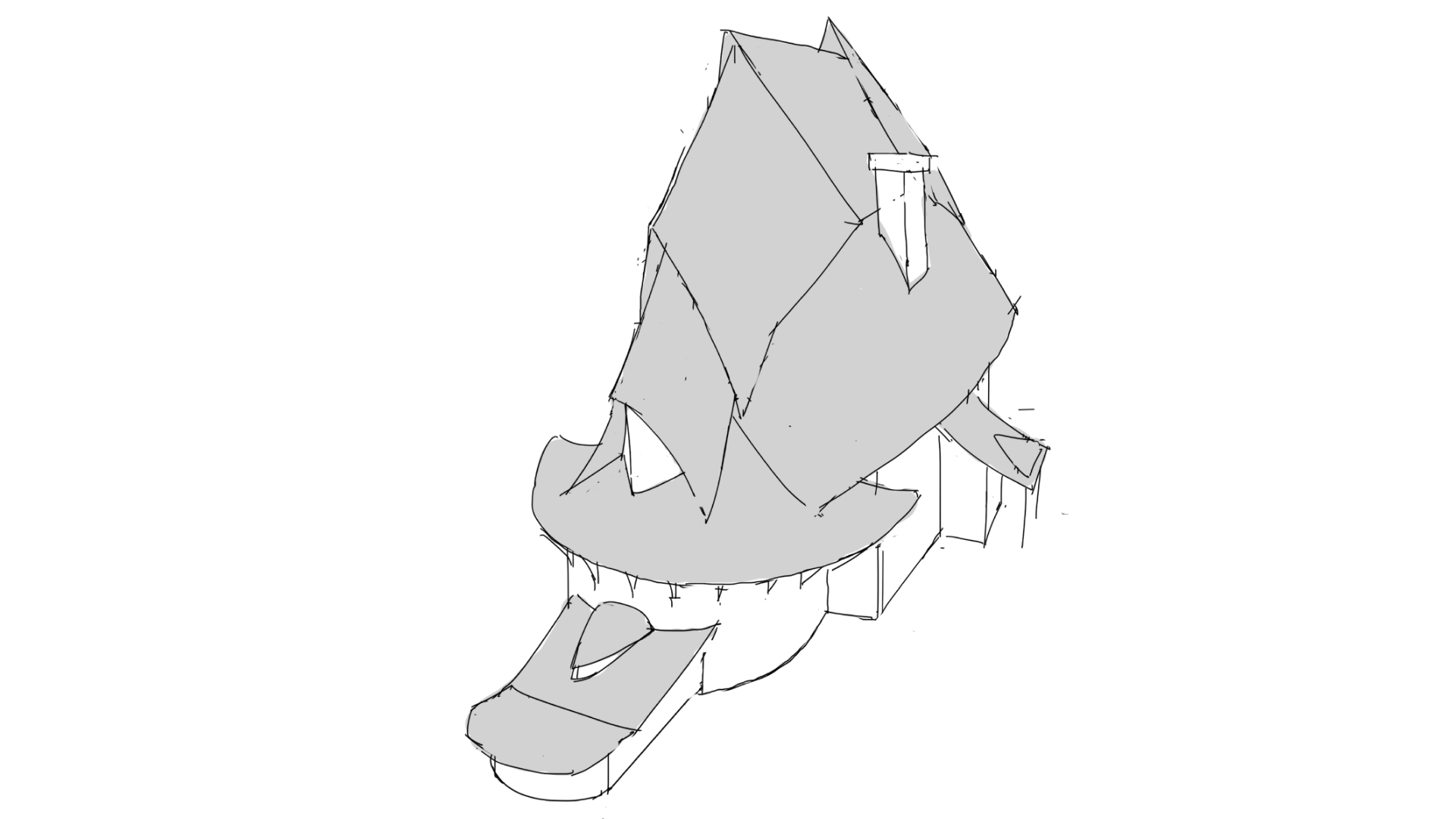 鸭形建筑草图